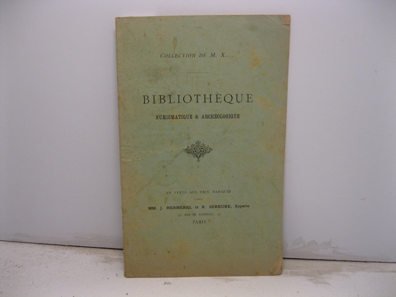 Bibliotheque numismatique & archeologie en vente aux  prix marques chez MM. J. Hermerel et R. Serrure experts
